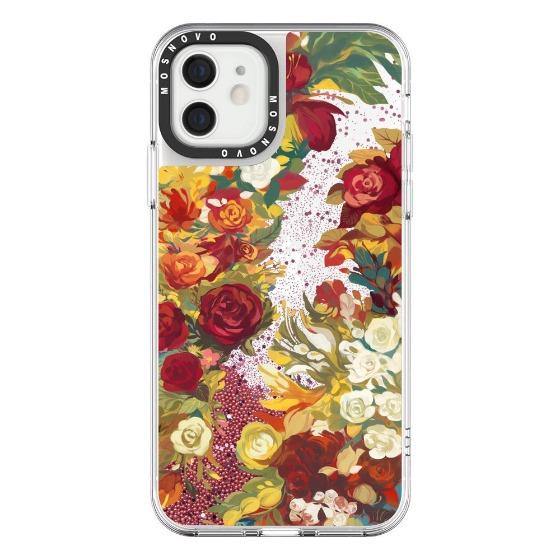 Rose Bush Glitter Phone Case - iPhone 12 Mini Case - MOSNOVO