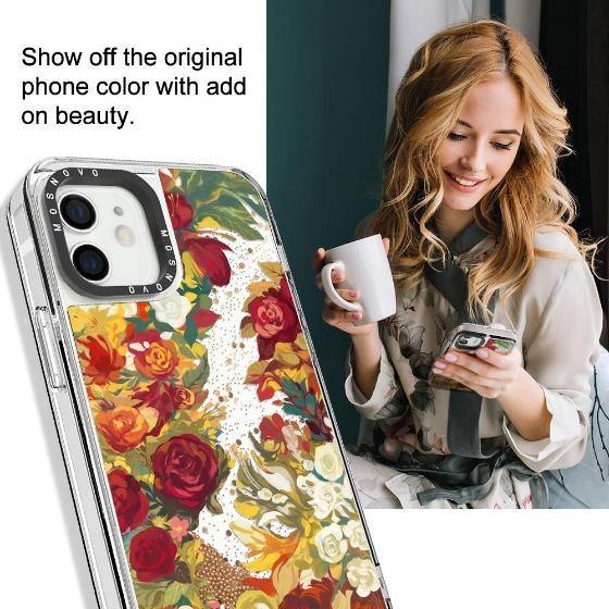 Rose Bush Glitter Phone Case - iPhone 12 Mini Case - MOSNOVO