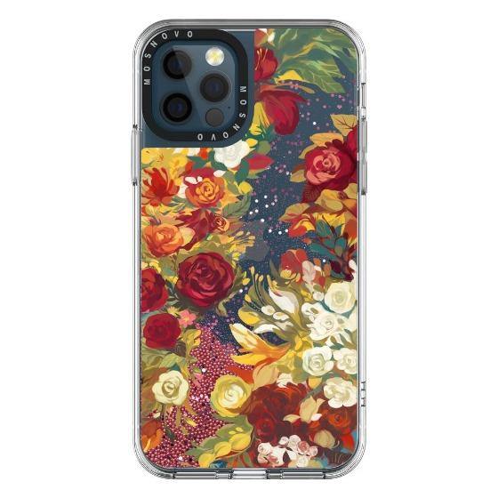 Rose Bush Glitter Phone Case - iPhone 12 Pro Case - MOSNOVO