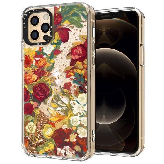 Rose Bush Glitter Phone Case - iPhone 12 Pro Case - MOSNOVO