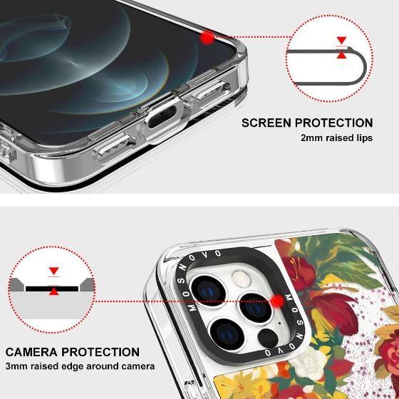 Rose Bush Glitter Phone Case - iPhone 12 Pro Max Case - MOSNOVO