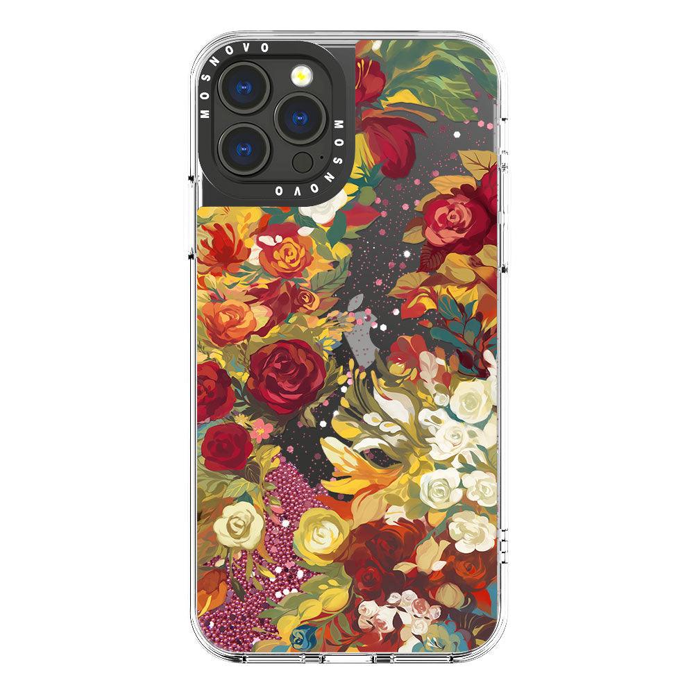 Rose Bush Glitter Phone Case - iPhone 13 Pro Max Case - MOSNOVO