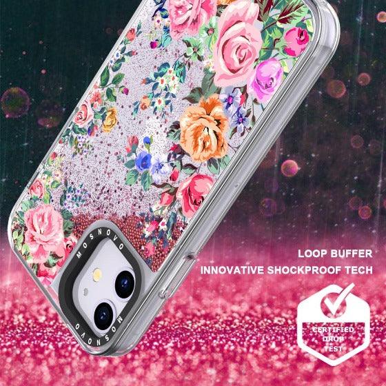 Rose Garden Glitter Phone Case - iPhone 11 Case - MOSNOVO