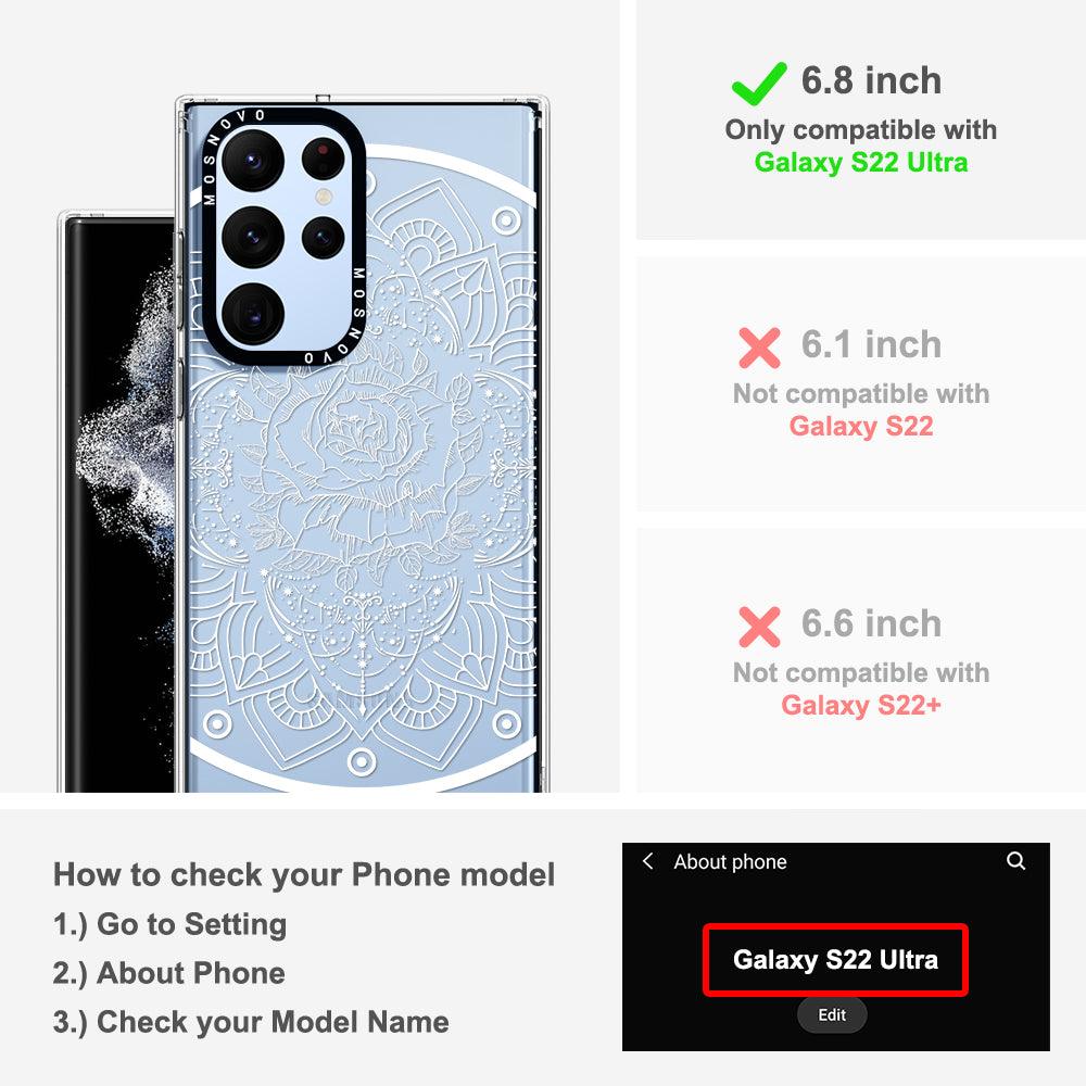 Rose Mandala Phone Case - Samsung Galaxy S22 Ultra Case - MOSNOVO