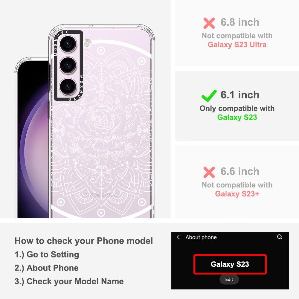 Rose Mandala Phone Case - Samsung Galaxy S23 Case - MOSNOVO