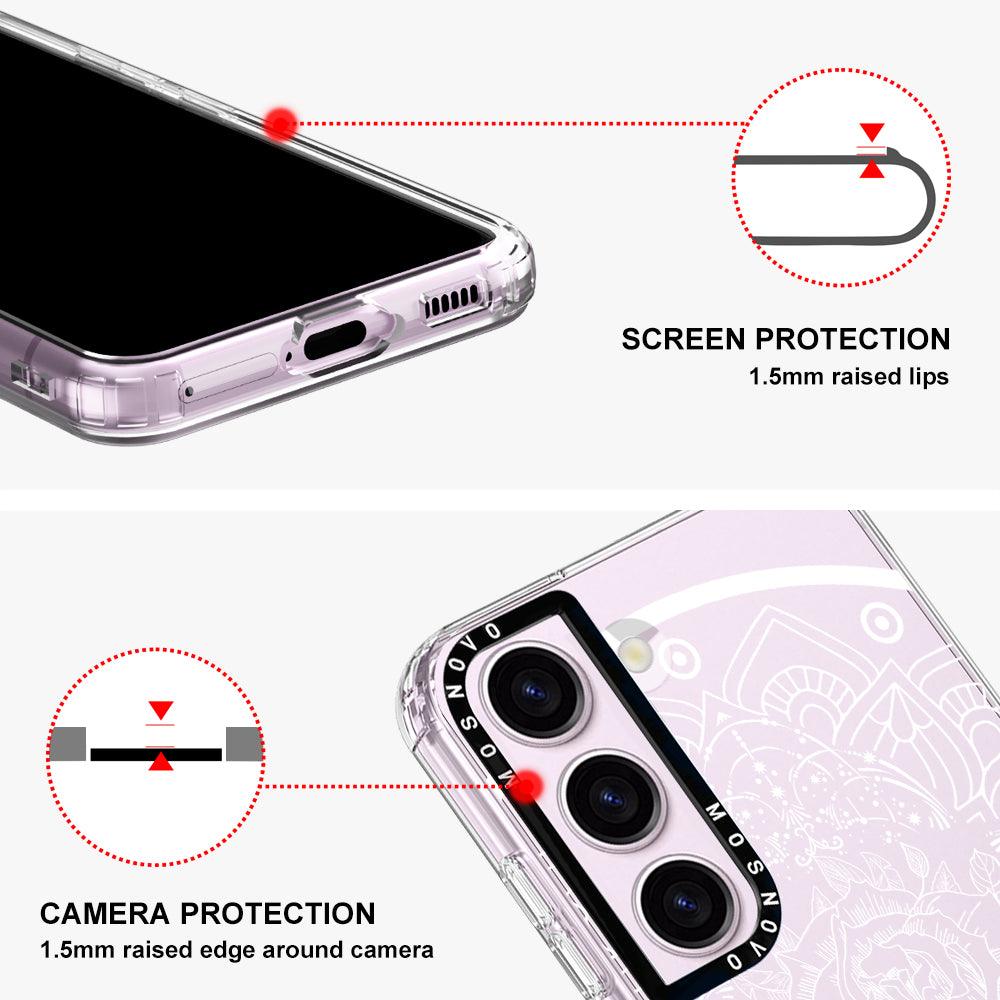 Rose Mandala Phone Case - Samsung Galaxy S23 Plus Case - MOSNOVO