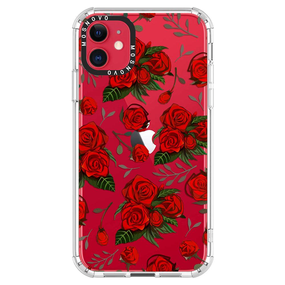 Simply Red Roses Phone Case - iPhone 11 Case - MOSNOVO