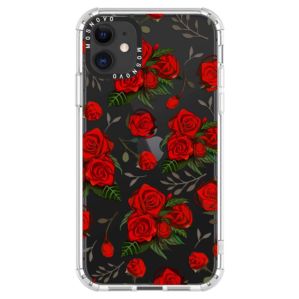 Simply Red Roses Phone Case - iPhone 11 Case - MOSNOVO