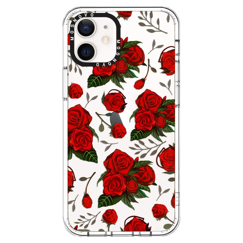 Simply Red Roses Phone Case - iPhone 12 Case - MOSNOVO