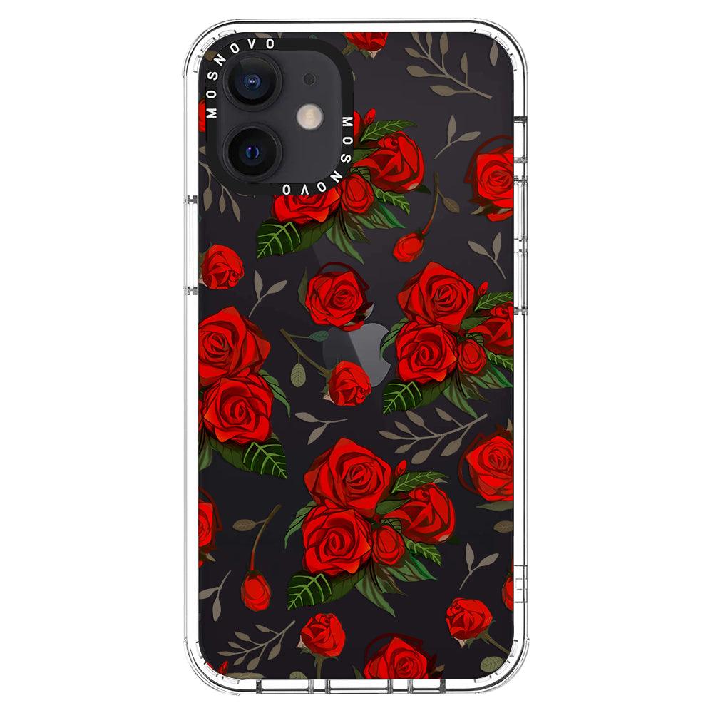 Simply Red Roses Phone Case - iPhone 12 Case - MOSNOVO