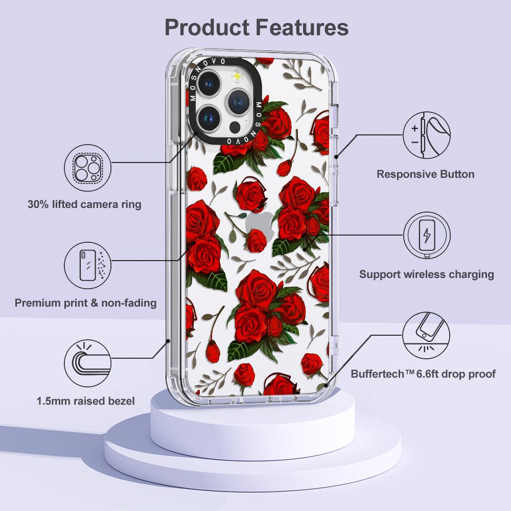 Simply Red Roses Phone Case - iPhone 12 Pro Max Case - MOSNOVO