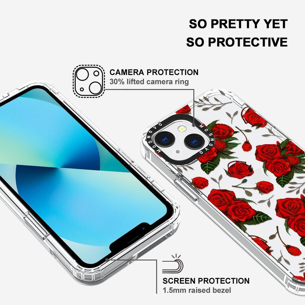 Simply Red Roses Phone Case - iPhone 13 Mini Case - MOSNOVO