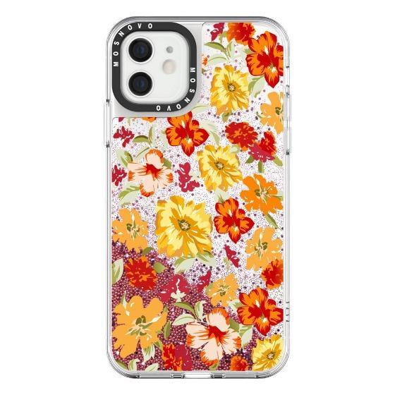 Saffron Yellow Flower Floral Glitter Phone Case - iPhone 12 Case