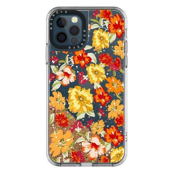 Saffron Yellow Flower Floral Glitter Phone Case - iPhone 12 Pro Max Case