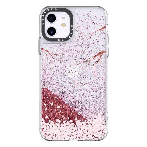 Sakura Flowers Blossom Glitter Phone Case - iPhone 11 Case - MOSNOVO