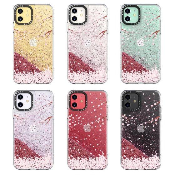 Sakura Flowers Blossom Glitter Phone Case - iPhone 11 Case - MOSNOVO