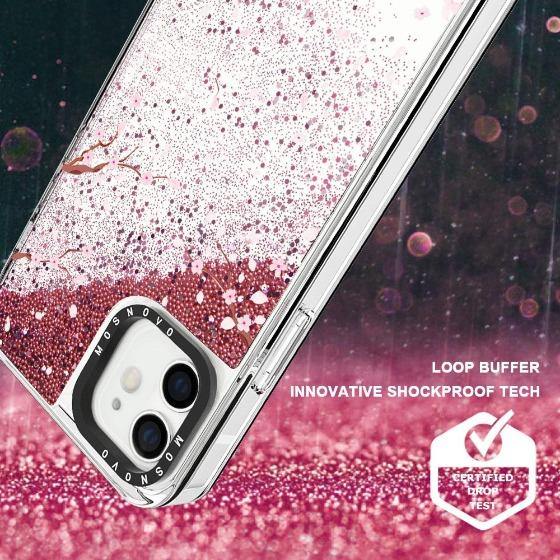 Sakura Flowers Blossom Glitter Phone Case -iPhone 12 Case