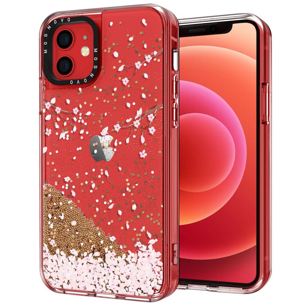 Sakura Flowers Blossom Glitter Phone Case - iPhone 12 Case - MOSNOVO