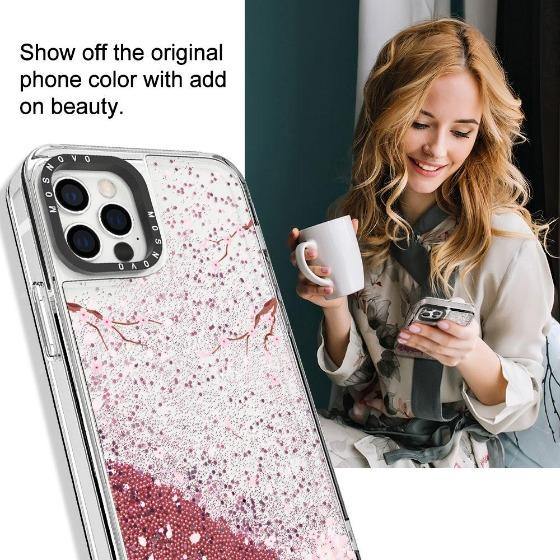 Sakura Flowers Blossom Glitter Phone Case -iPhone 12 Pro Case