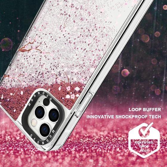 Sakura Flowers Blossom Glitter Phone Case -iPhone 12 Pro Case