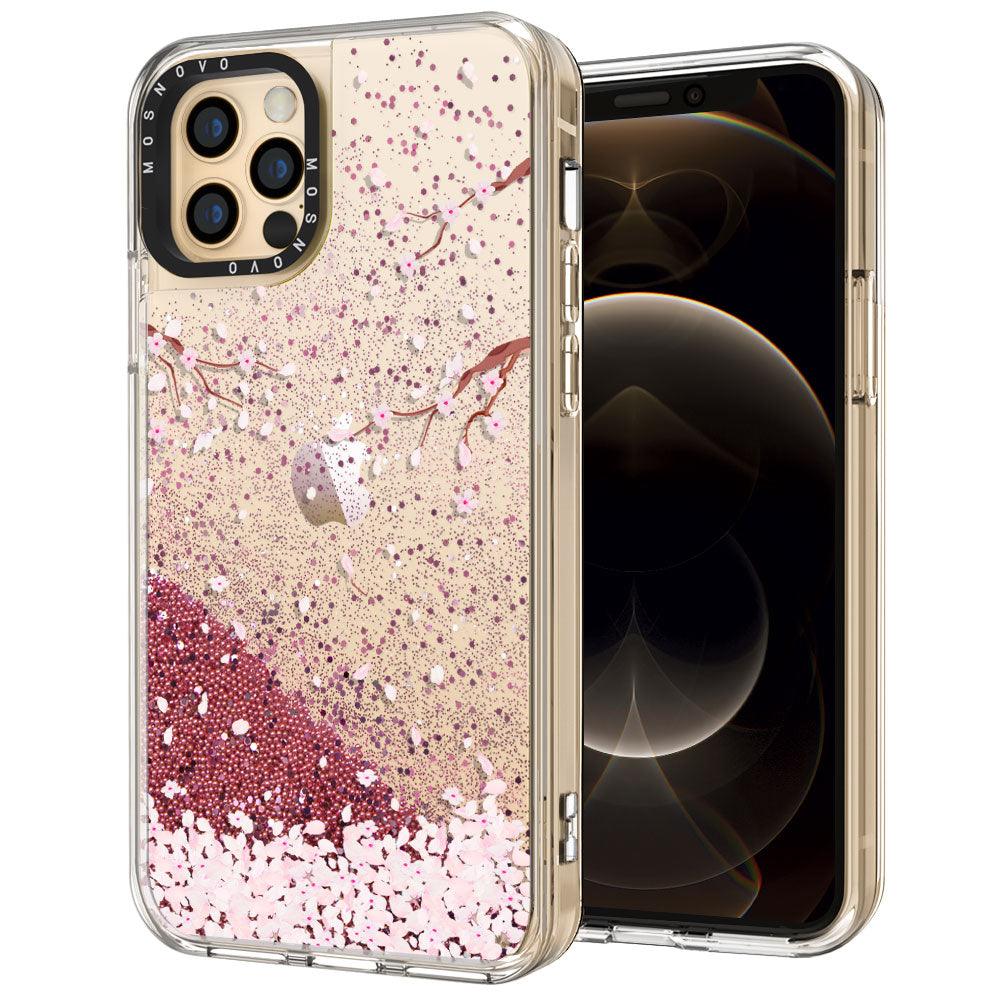 Sakura Flowers Blossom Glitter Phone Case - iPhone 12 Pro Max Case - MOSNOVO