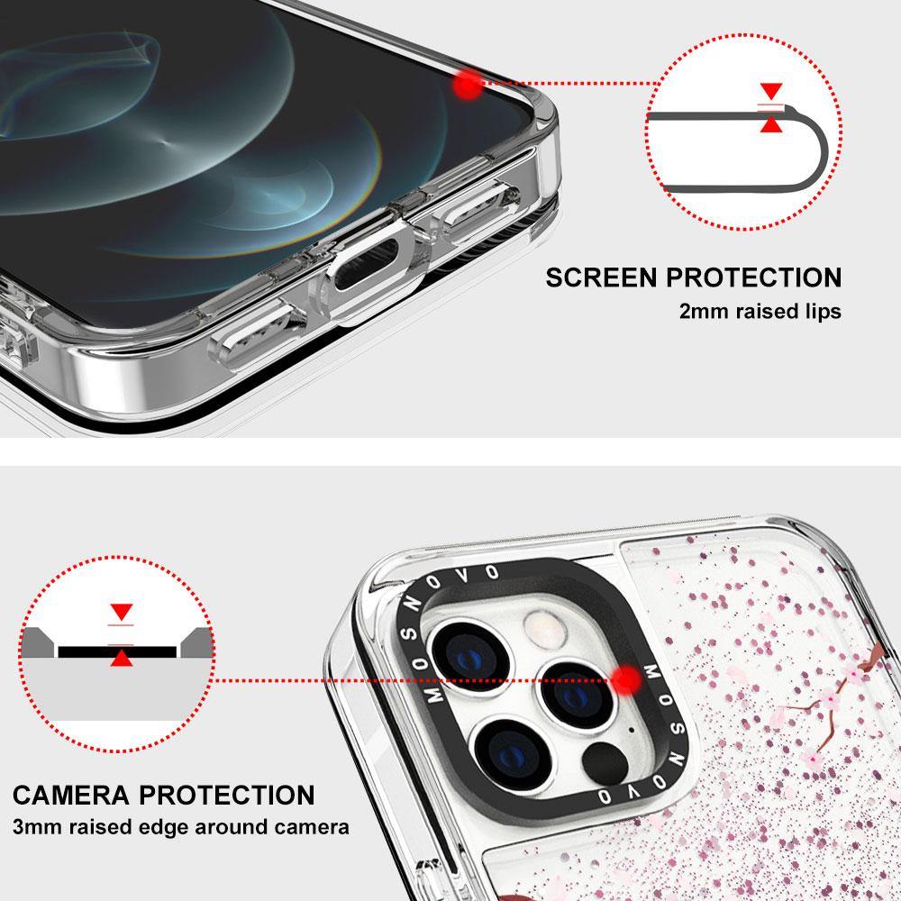 Sakura Flowers Blossom Glitter Phone Case -iPhone 12 Pro Max Case