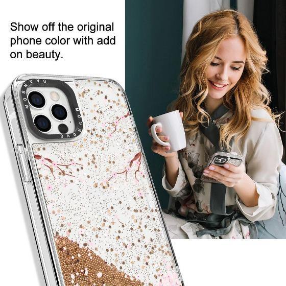 Sakura Flowers Blossom Glitter Phone Case -iPhone 12 Pro Max Case