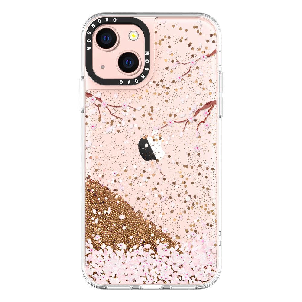 Sakura Flowers Blossom Glitter Phone Case - iPhone 13 Case - MOSNOVO