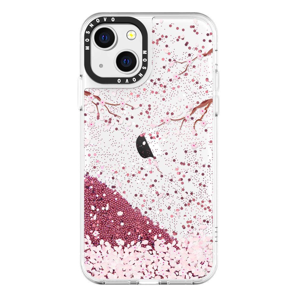 Sakura Flowers Blossom Glitter Phone Case - iPhone 13 Case - MOSNOVO
