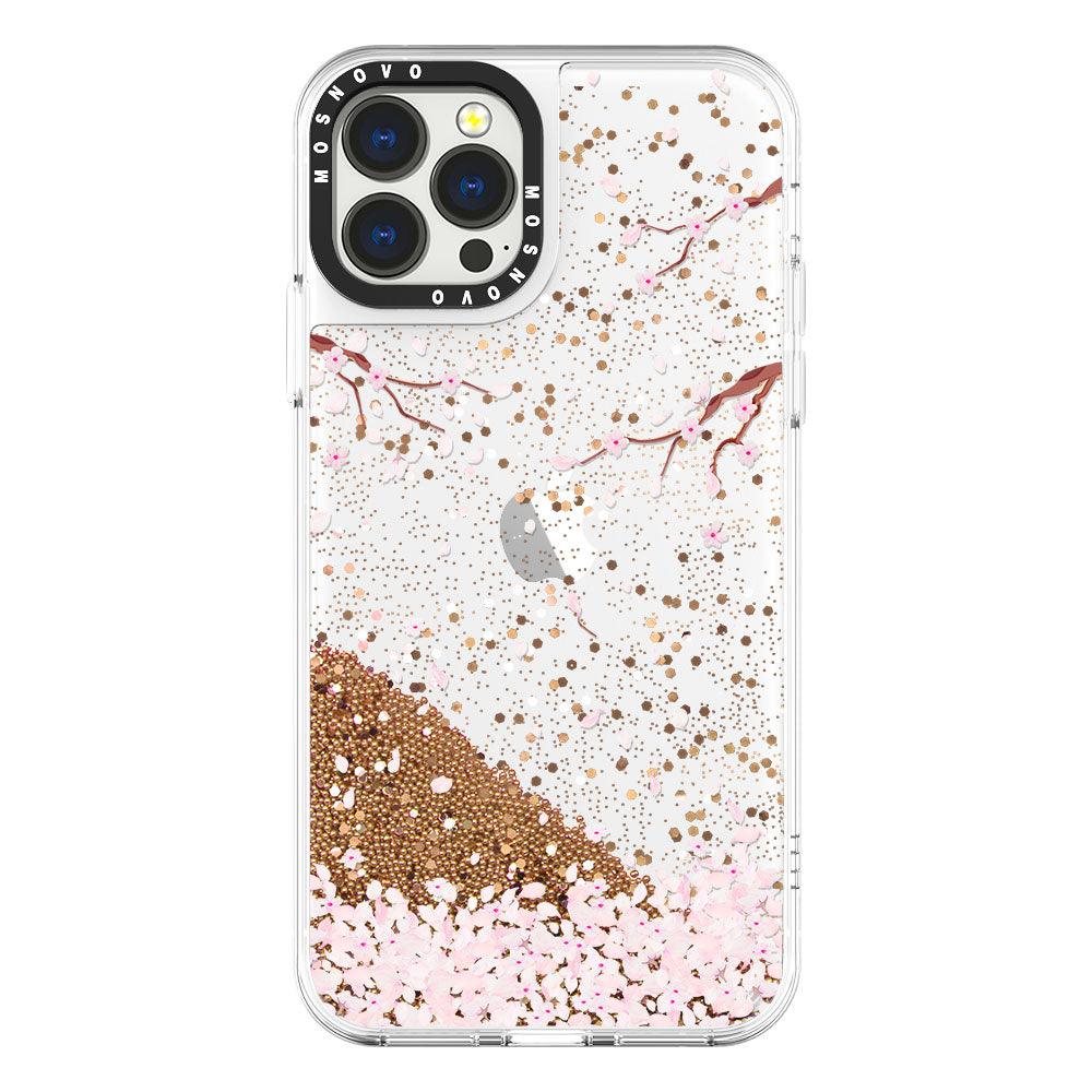 Sakura Flowers Blossom Glitter Phone Case - iPhone 13 Pro Max Case - MOSNOVO