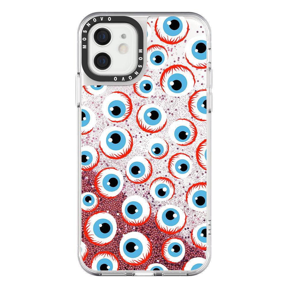 Scary Eyeball Glitter Phone Case - iPhone 12 Mini Case - MOSNOVO
