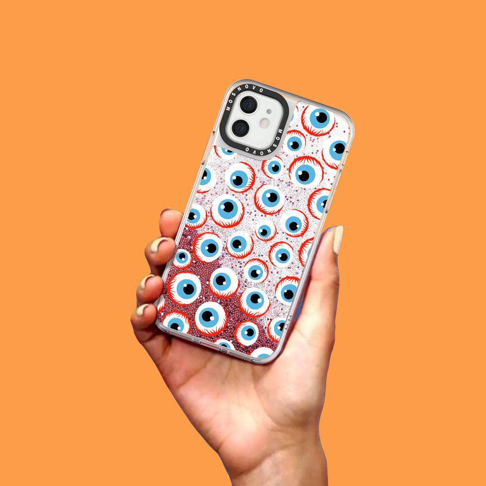 Scary Eyeball Glitter Phone Case - iPhone 12 Mini Case - MOSNOVO
