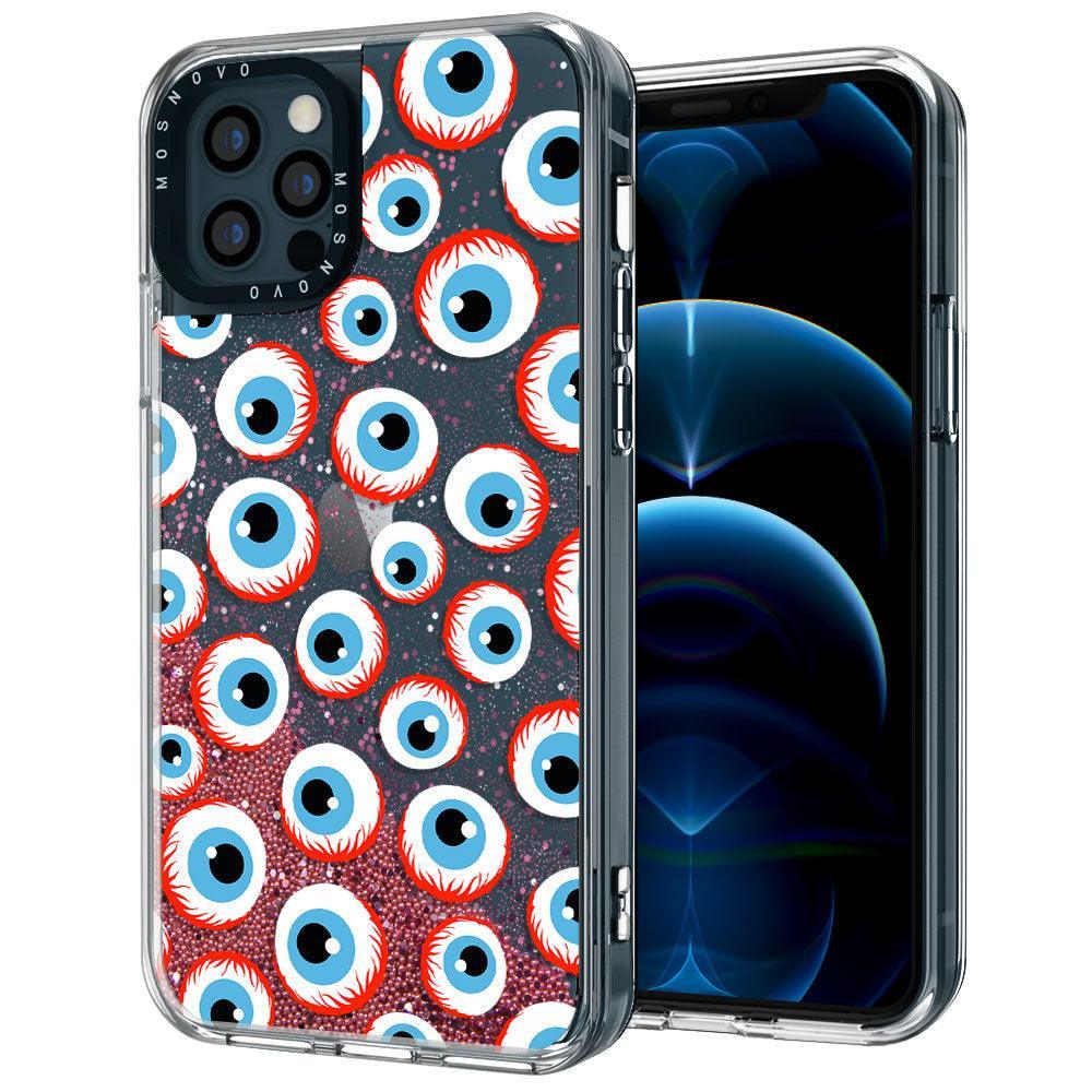 Scary Eyeball Glitter Phone Case - iPhone 12 Pro Case - MOSNOVO