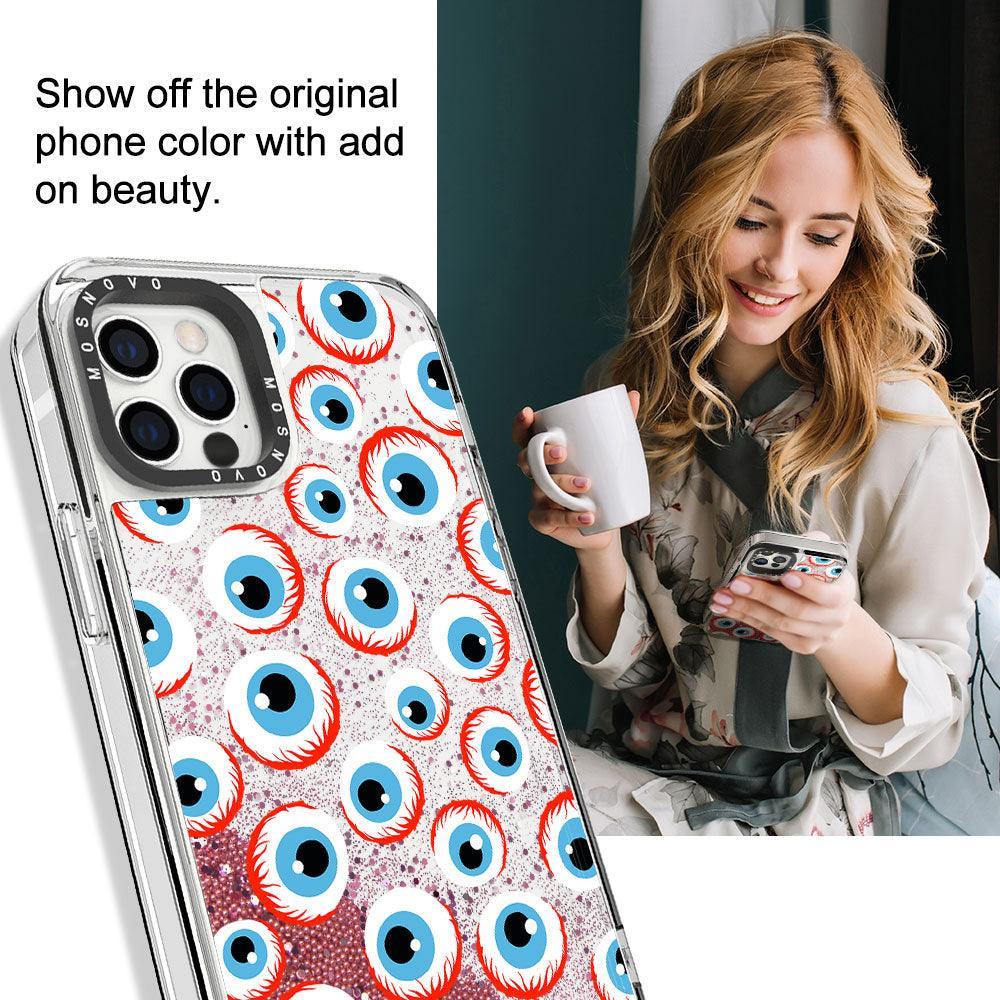 Scary Eyeball Glitter Phone Case - iPhone 12 Pro Max Case - MOSNOVO