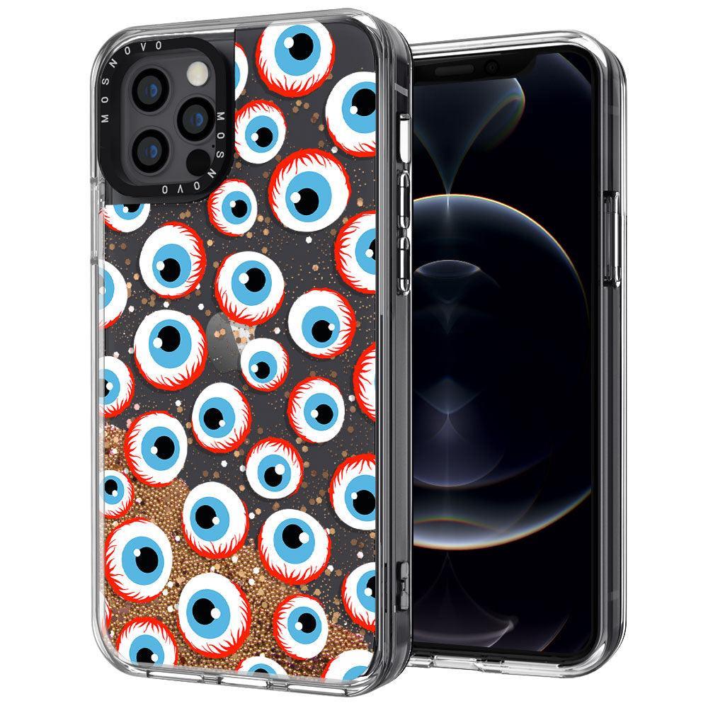 Scary Eyeball Glitter Phone Case - iPhone 12 Pro Max Case - MOSNOVO