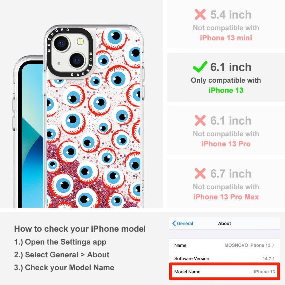 Scary Eyeball Glitter Phone Case - iPhone 13 Case - MOSNOVO