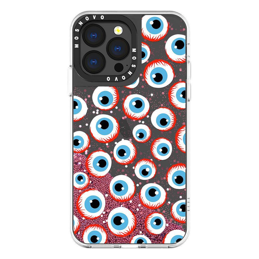 Scary Eyeball Glitter Phone Case - iPhone 13 Pro Case - MOSNOVO