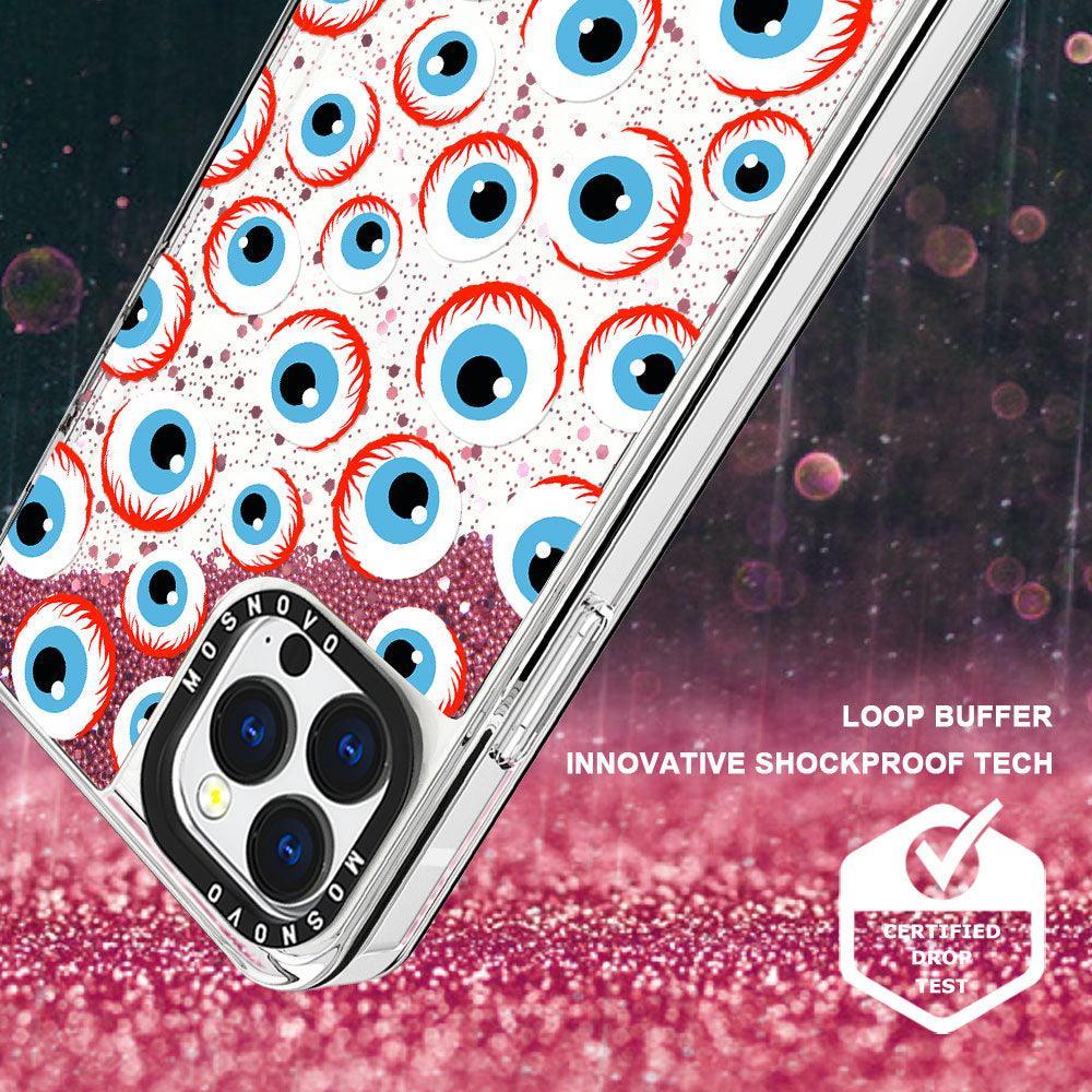 Scary Eyeball Glitter Phone Case - iPhone 13 Pro Case - MOSNOVO