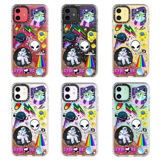 Sci-Fi Stickers Glitter Phone Case - iPhone 11 Case - MOSNOVO