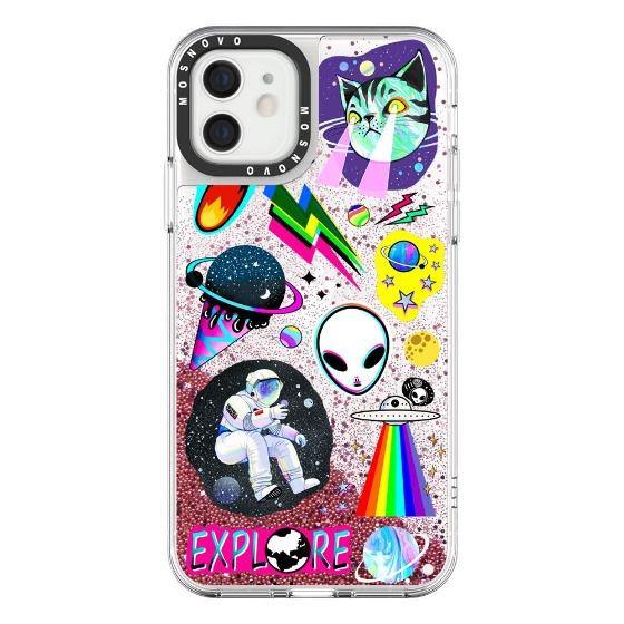 Sci-Fi Stickers Glitter Phone Case - iPhone 12 Case - MOSNOVO
