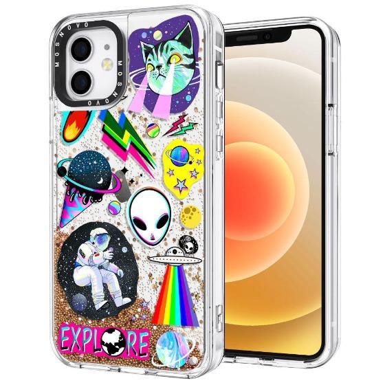 Sci-Fi Stickers Glitter Phone Case - iPhone 12 Mini Case - MOSNOVO