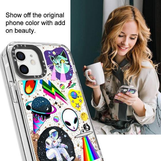 Sci-Fi Stickers Glitter Phone Case - iPhone 12 Mini Case - MOSNOVO