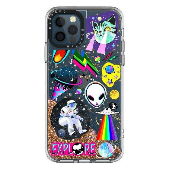 Sci-Fi Stickers Glitter Phone Case - iPhone 12 Pro Max Case - MOSNOVO