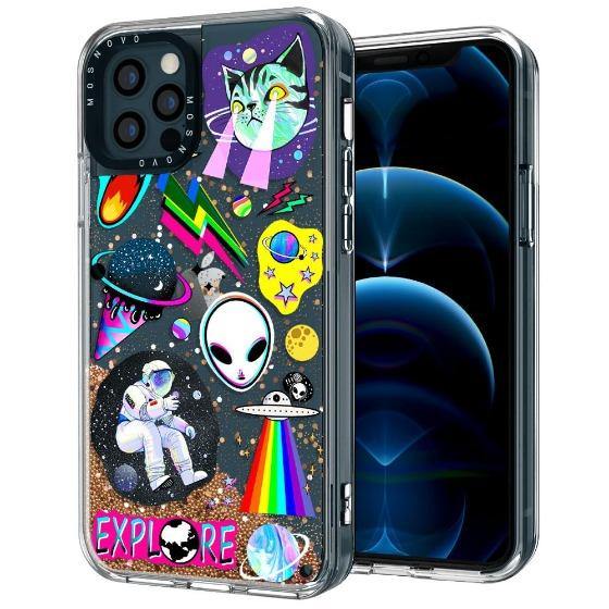 Sci-Fi Stickers Glitter Phone Case - iPhone 12 Pro Max Case - MOSNOVO