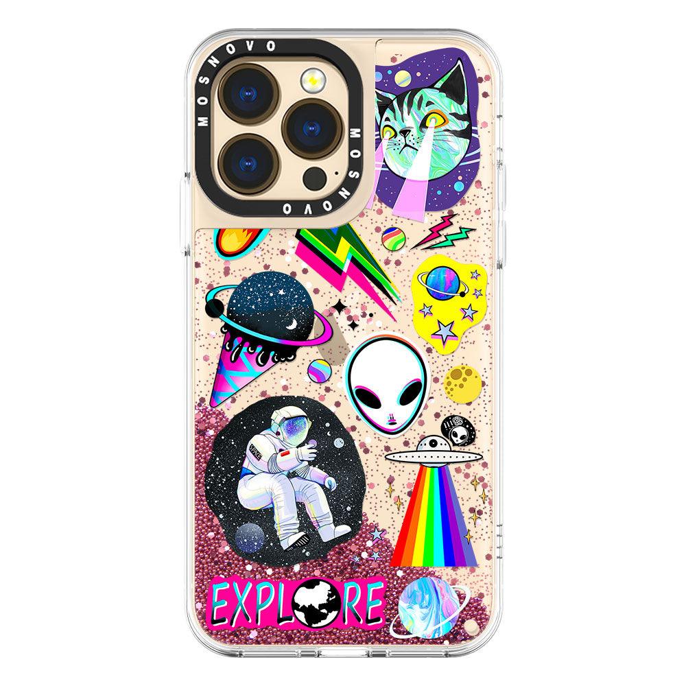 Sci-Fi Stickers Glitter Phone Case - iPhone 13 Pro Case - MOSNOVO