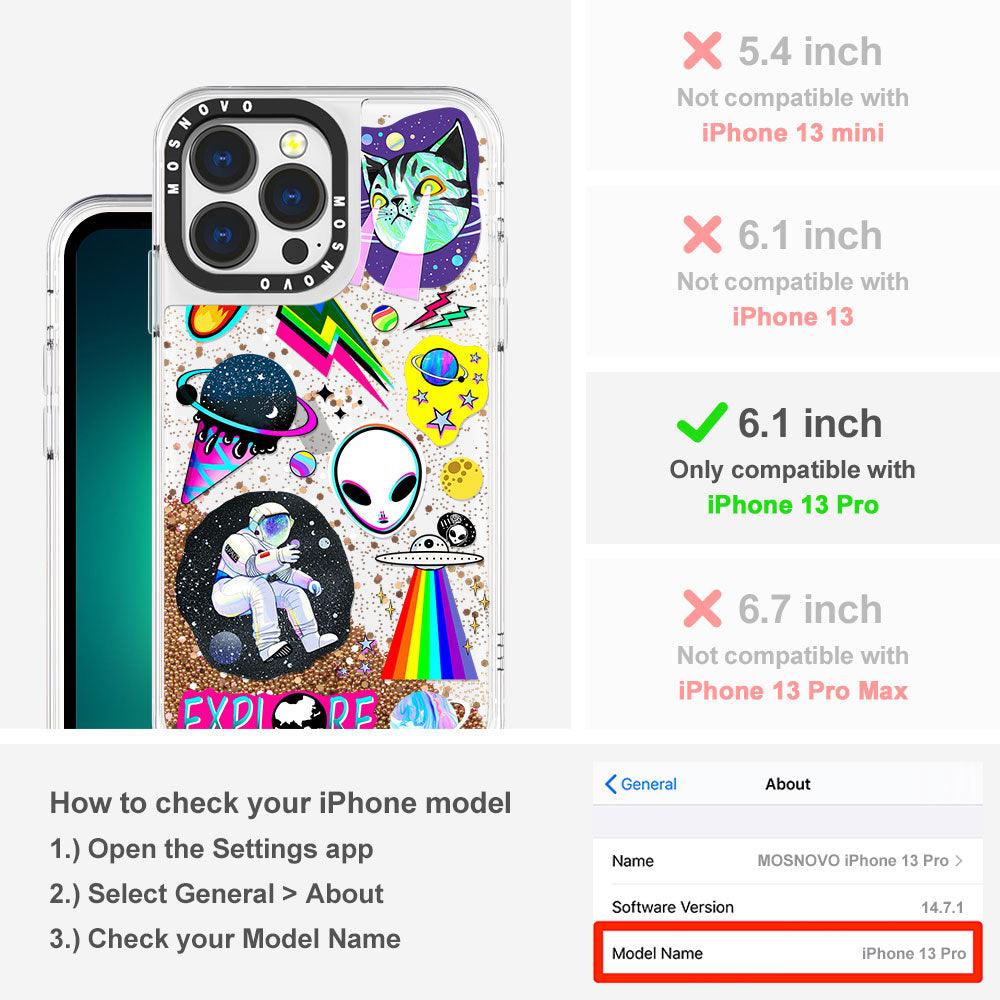 Sci-Fi Stickers Glitter Phone Case - iPhone 13 Pro Case - MOSNOVO