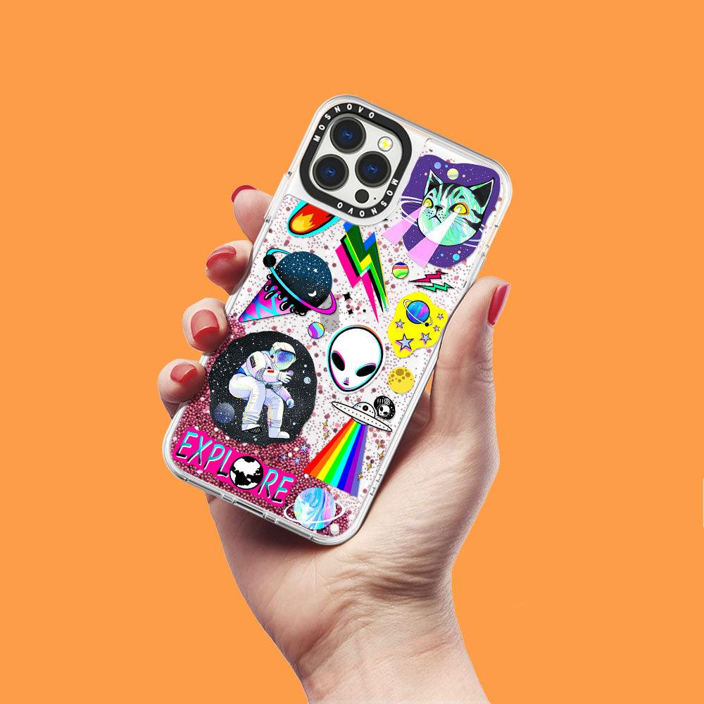 Sci-Fi Stickers Glitter Phone Case - iPhone 13 Pro Max Case - MOSNOVO