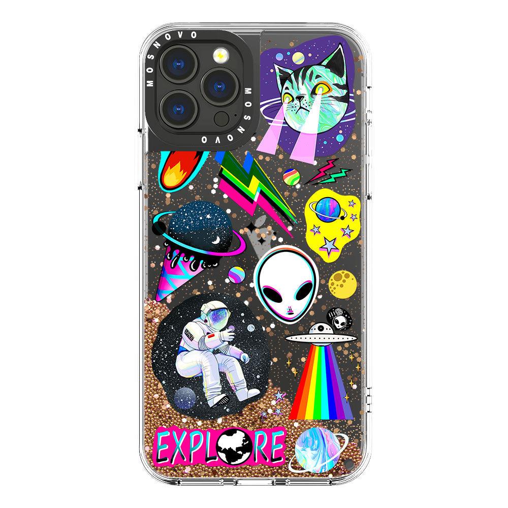 Sci-Fi Stickers Glitter Phone Case - iPhone 13 Pro Max Case - MOSNOVO