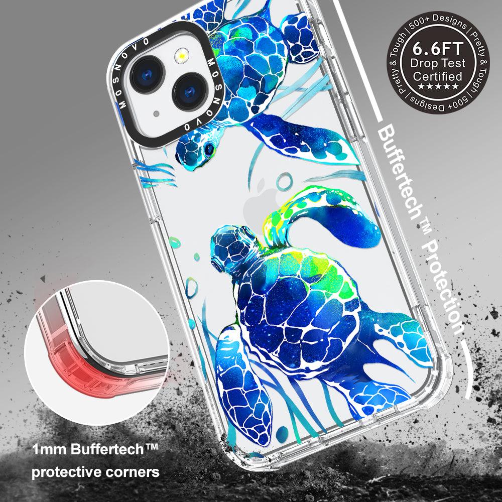 Blue Sea Turtle Phone Case - iPhone 13 Mini Case - MOSNOVO