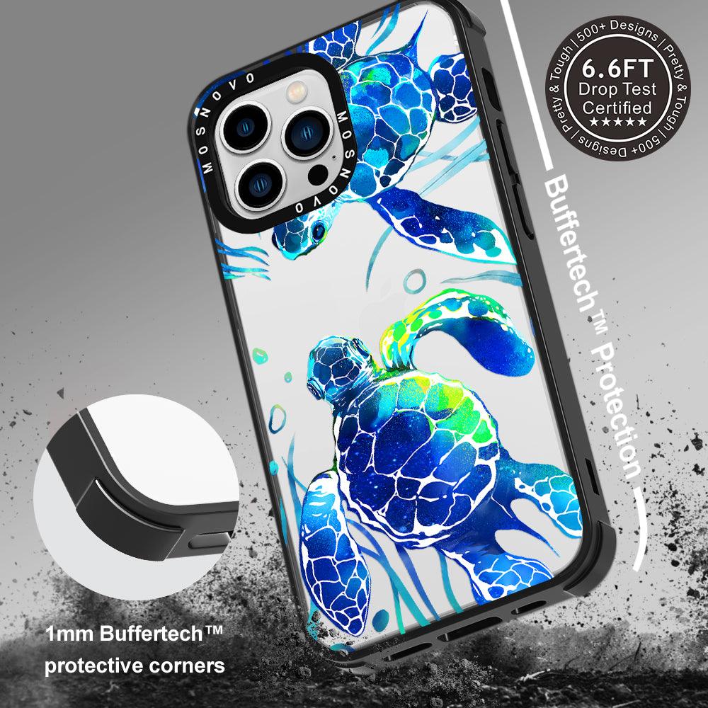 Blue Sea Turtle Phone Case - iPhone 13 Pro Case - MOSNOVO